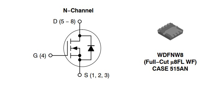 アプリケーション回路図 - onsemi NVTFWS002N04XM MOSFET